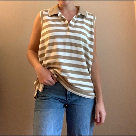 Vintage oversized striped sweater vest - Picture 1 of 4